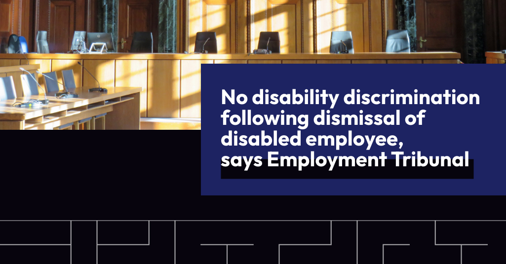 No finding of disability discrimination following the dismissal of a disabled employee